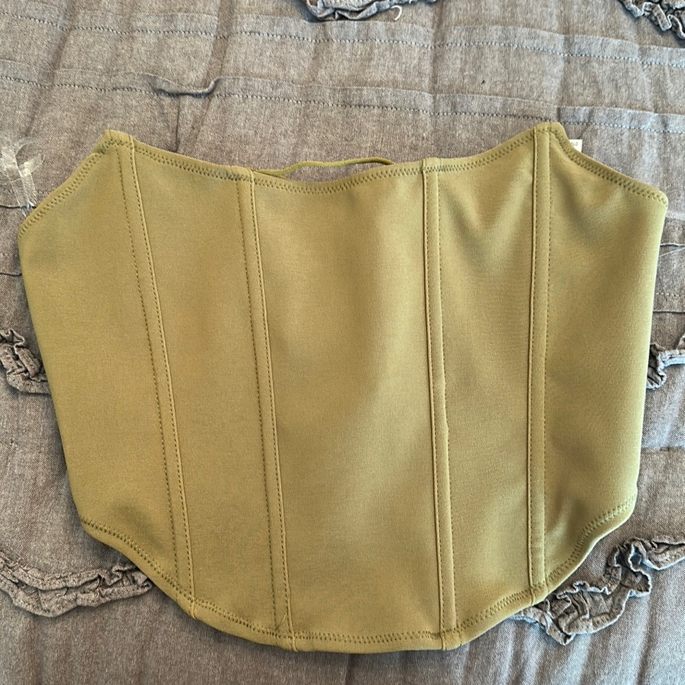 green corset top